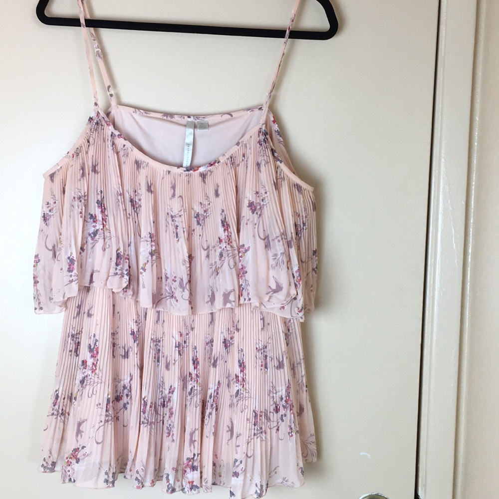Lauren Conrad XL, lined, pintuck pleated, chiffon